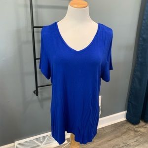 Simple blue v neck